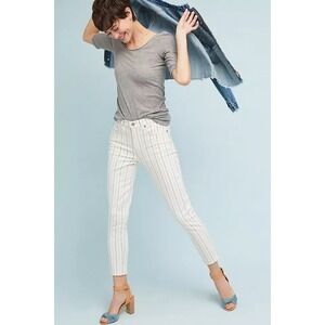 Citizens of Humanity Rocket High-Rise Skinny Jeans Pinstripe White 26 Casual